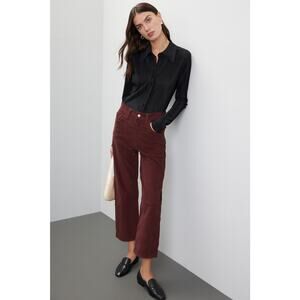 Levi's Red Maroon Denim Style High-Waisted Ribcage Ankle Jeans Size W32 L27